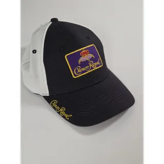 Photo of Crown Royal Black White Adjustable Hat Purple Gold Embroidered Whiskey Promo Cap