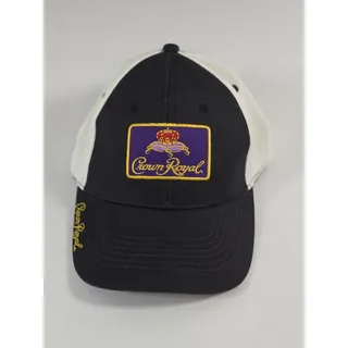 Photo of Crown Royal Black White Adjustable Hat Purple Gold Embroidered Whiskey Promo Cap