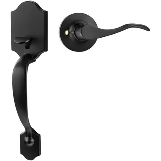 Photo of Goldenwarm Front Door Handle, Matte Black Door Handle Exterior No Lock
