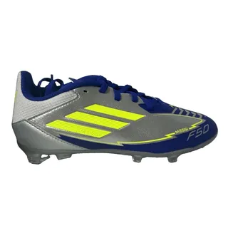 Photo of Adidas F50 League FG MG Messi Soccer Cleats Kids Size 4.5 Silver Blue Yellow