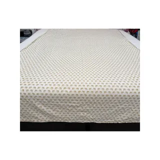 Photo of Gold Elephant Twin Flat Sheet 100% Cotton Grace Home Fashions Boho Indian 99x62"