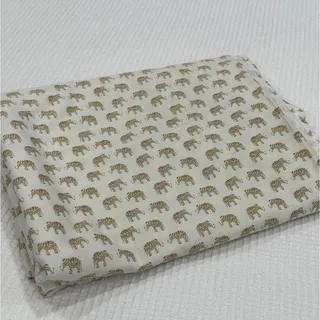 Photo of Gold Elephant Twin Flat Sheet 100% Cotton Grace Home Fashions Boho Indian 99x62"