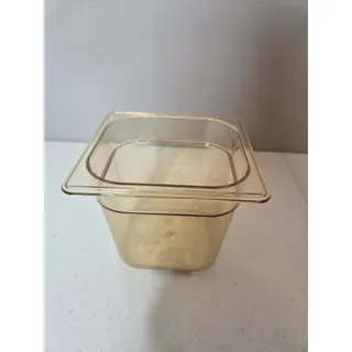 Photo of Rubbermaid 1/6x16" Amber 2.5 Quart 631-1 Restaurant Prep Container New