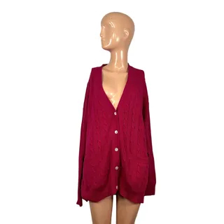Photo of VTG 90s Talbots M Pink Cable Knit Barbiecore Cardigan Sweater Preppy Retro 