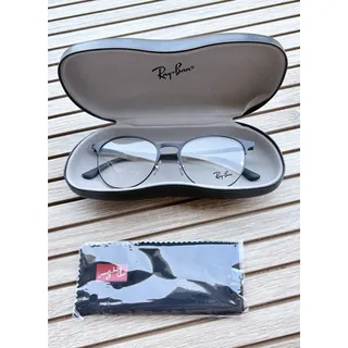 Photo of Ray Ban Eyeglasses RB6375 Black Round Metal Frame 51-18-145 glasses w/ RB case