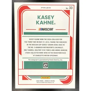 Photo of 2026 Panini Donruss NASCAR Racing Kasey Kahne #33 Optic Signatures Auto