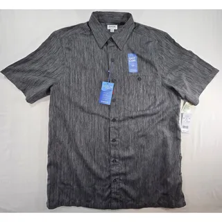 Photo of Haggar Cool 18 Tec Gray Short Sleeve Shirt Mens LT NWT
