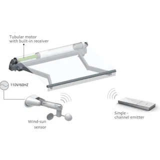 Photo of ALEKO Wind-Sun Wind Sensor 110V/60Hz White Plastic for Motorized Awnings