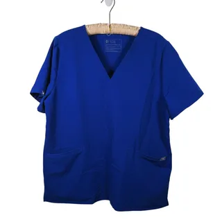 Photo of FIGS Womens Casma 3 Pocket Scrub Top XXL Blue Medical Workwear Nurse Uniform