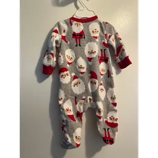 Photo of Carter’s Baby Santa Fleece Footed Sleeper 3 Months Gray Christmas Pajamas