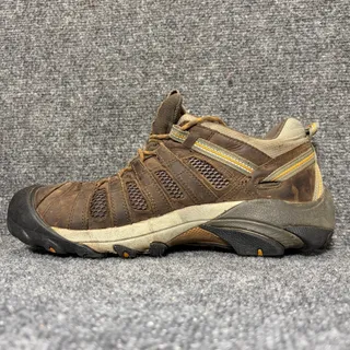 Photo of Keen Voyager Mid Vented Hiking Boots Brown Leather Men 11 Trail Shoes