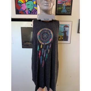 Photo of Empyre Charcoal Mini Dress with Colorful Dreamcatcher Graphic