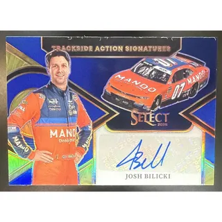 Photo of 2026 Panini Select Josh Bilicki Trackside Action Signatures Blue Prizms /99