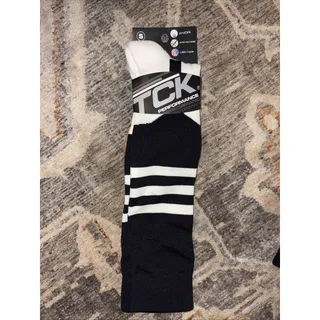 Photo of TCK Performance ProDRI Athletic Socks Small Black/White Stripes Moisture Wicking