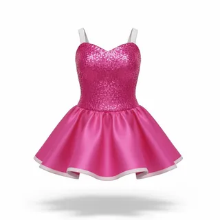 Photo of Weissman Girls Pink Sequin Dance Costume Dress Skirted Leotard SC Sparkle
