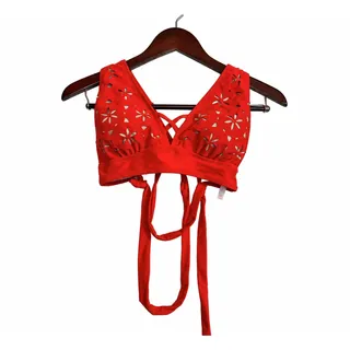 Photo of RIHOAS Red Floral Cutout Bikini Set Womens Medium