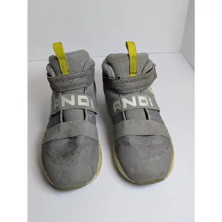 Photo of AND1 Boys Size 6 Grey Yellow Mid Top Basketball Shoes Sneaker BMAN29ES310