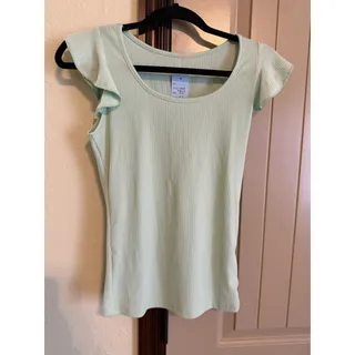 Photo of Light Green Top Size S With Ruffle Sleeve