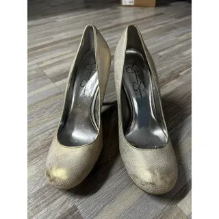 Photo of Jessica Simpson Shoes Womens Size 7.5 Gold Round Toe Stiletto Heel Dress Pumps
