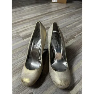 Photo of Jessica Simpson Shoes Womens Size 7.5 Gold Round Toe Stiletto Heel Dress Pumps