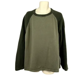 Photo of Eddie Bauer 2XL Green Dolman Sleeve Cotton Gauge Sweater Casual Basic Monochrome