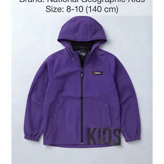 Photo of National Geographic Kids Solid Hooded Full Zip Jacket Purple Polyester Sz 9-10Y