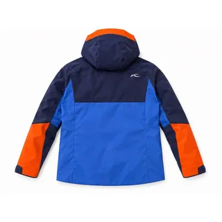 Photo of KJUS Hooded Insulated Ski Jacket Youth 140 size:10 Colorblock Blue/Navy/Orange