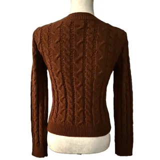 Photo of NWT Evolutionary Tobacco Long Sleeve Pullover Rib Crew Neck Cable Sweater-Med