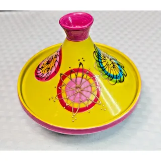 Photo of Moroccan Style Colorful Ceramic Decorative Tagine Whimsical Lidded Dish