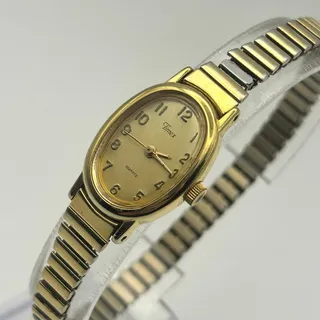 Photo of VintageCantiva Gold-tone Expansion Band Womens Watch Working New Battery 