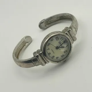 Photo of Geneva Platinum Silver-tone Women’s Bangle Watch, Working New Battery 