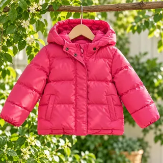Photo of Baby Gap Toddler Girls Size 4 Pink Puffer Bubble Coat Hooded Winter Jacket
