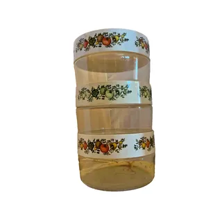 Photo of Vintage PYREX® Spice of Life 3-Piece Glass See N Store Canister Set 3.5"