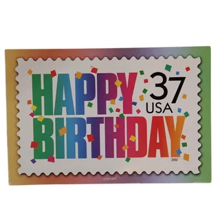 Photo of USPS Happy Birthday 2002 37-Cent Postcard Full Cover Canceled Birmingham AL
