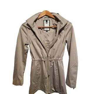 Photo of Soia & Kyo Hooded Trench Coat Womens XS Tan Taupe Anorak Rain Utility Jacket SK