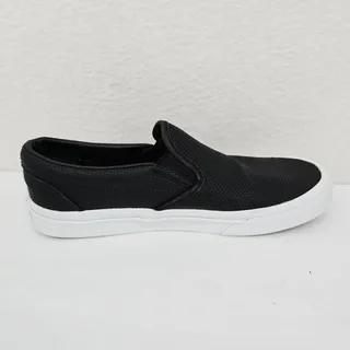 Photo of VANS Women's Leather Mesh Slip On Sneakers Black 7.5