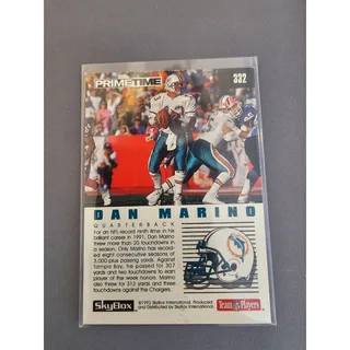 Photo of Dan Marino 1992 Skybox Primetime #332 - Team MVP - Dolphins-NFL - Fresh Pull