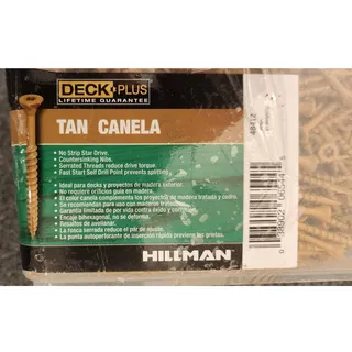 Photo of Hillman Deck Plus Wood Fence Screws 8 x 1-5/8" Tan 5 lb Box 735 Pcs T25 Star Drv
