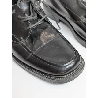 Photo of State Street Men Size 9W Black Faux Leather Square Toe Lace Up Oxfords Shoes
