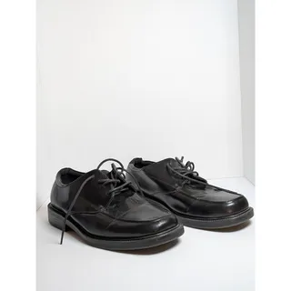 Photo of State Street Men Size 9W Black Faux Leather Square Toe Lace Up Oxfords Shoes