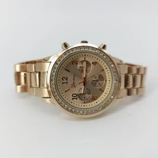 Photo of Geneva Rose Gold Tone Bracelet #11184 Rhinestones Stainless