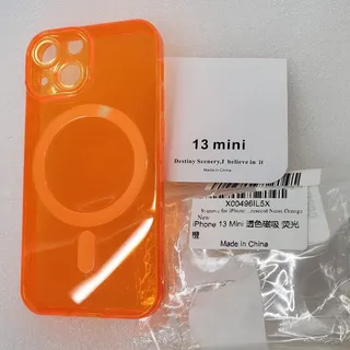 Photo of Svanove Neon Orange Translucent MagSafe Case for Apple iPhone 13 Mini