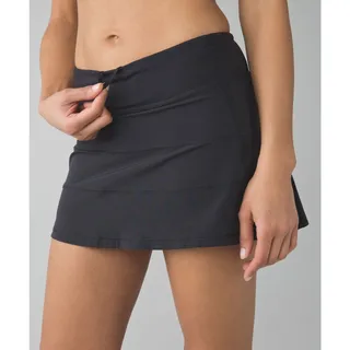 Photo of Lululemon Pace Rival Skort Size 10 Black Tennis Running Pleated Built In Shorts