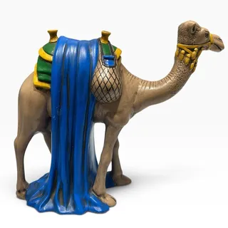 Photo of Vintage 1970s Holland Mold Camel Nativity Scene Figurine 8.5" Hand Painted