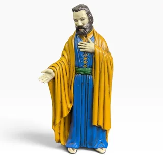 Photo of Vintage 1970s Holland Mold Hand Painted Nativity Saint Joseph Figure 9 inch