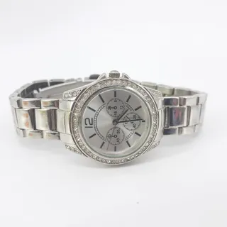Photo of Silver Tone Bracelet Wristwatch Womens Stainless Rhinestones Japan Movt JCP1200