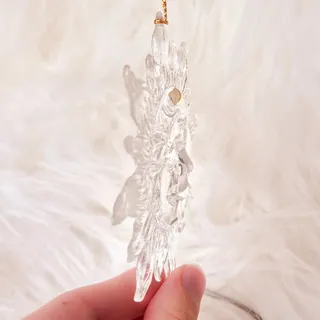 Photo of Vintage Clear Acrylic Sun Face Celestial Christmas Ornament Suncatcher