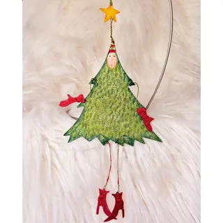 Photo of Patience Brewster Krinkles Christmas Tree Lady Metal Ornament Rare Vintage