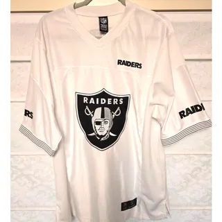 Photo of Oakland Raiders NFL Team Apparel Jersey Mens Large White Embroidered Logo NWOT
