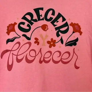 Photo of JZD Target Women’s Crecer Y Florecer Short Sleeve Graphic Tee Pink NWT